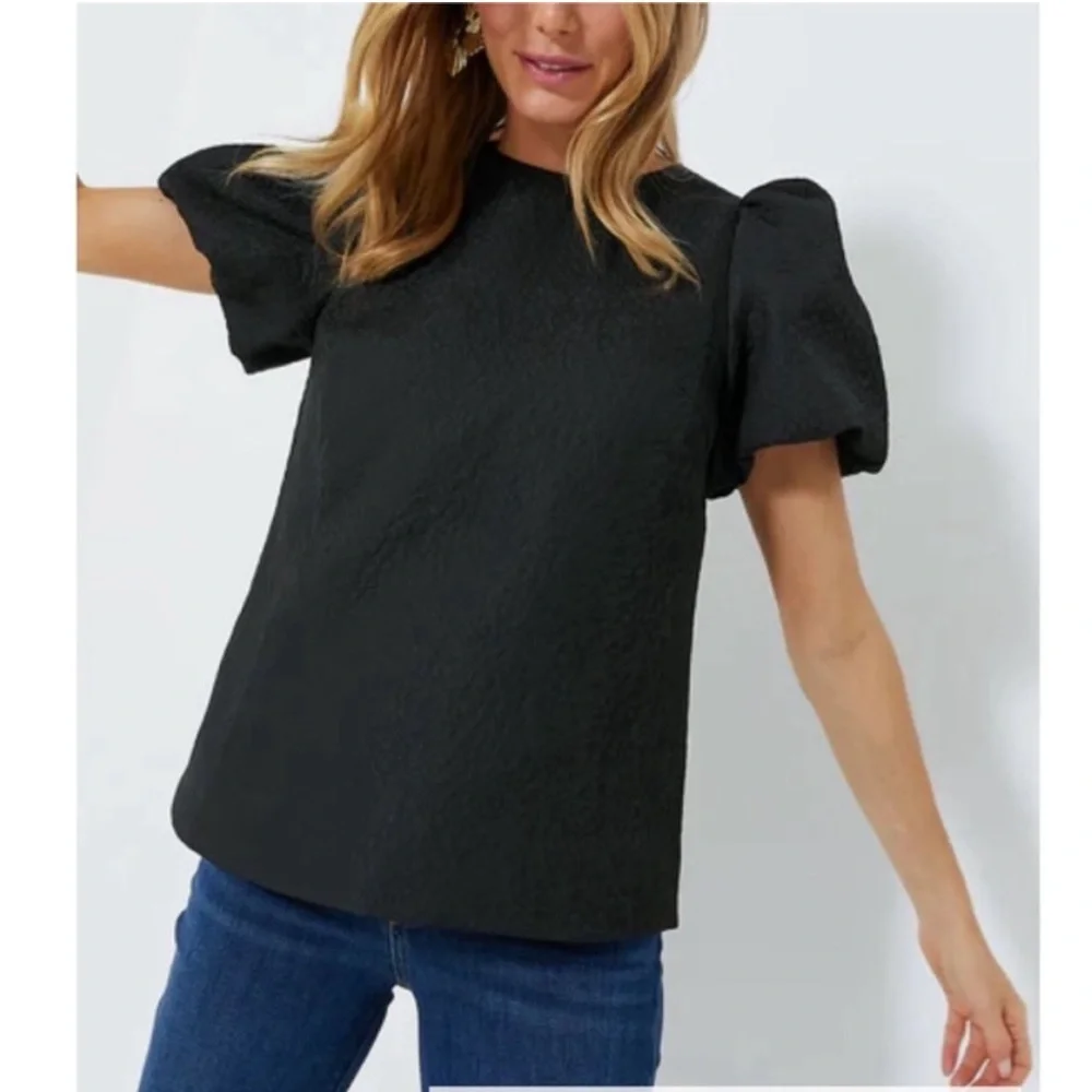 POMANDER PLACE Black Jacquard Lyla Blouse